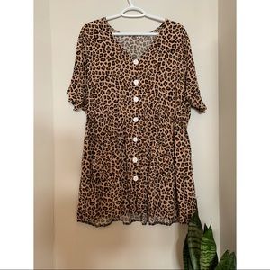 Cheetah print babydoll dress